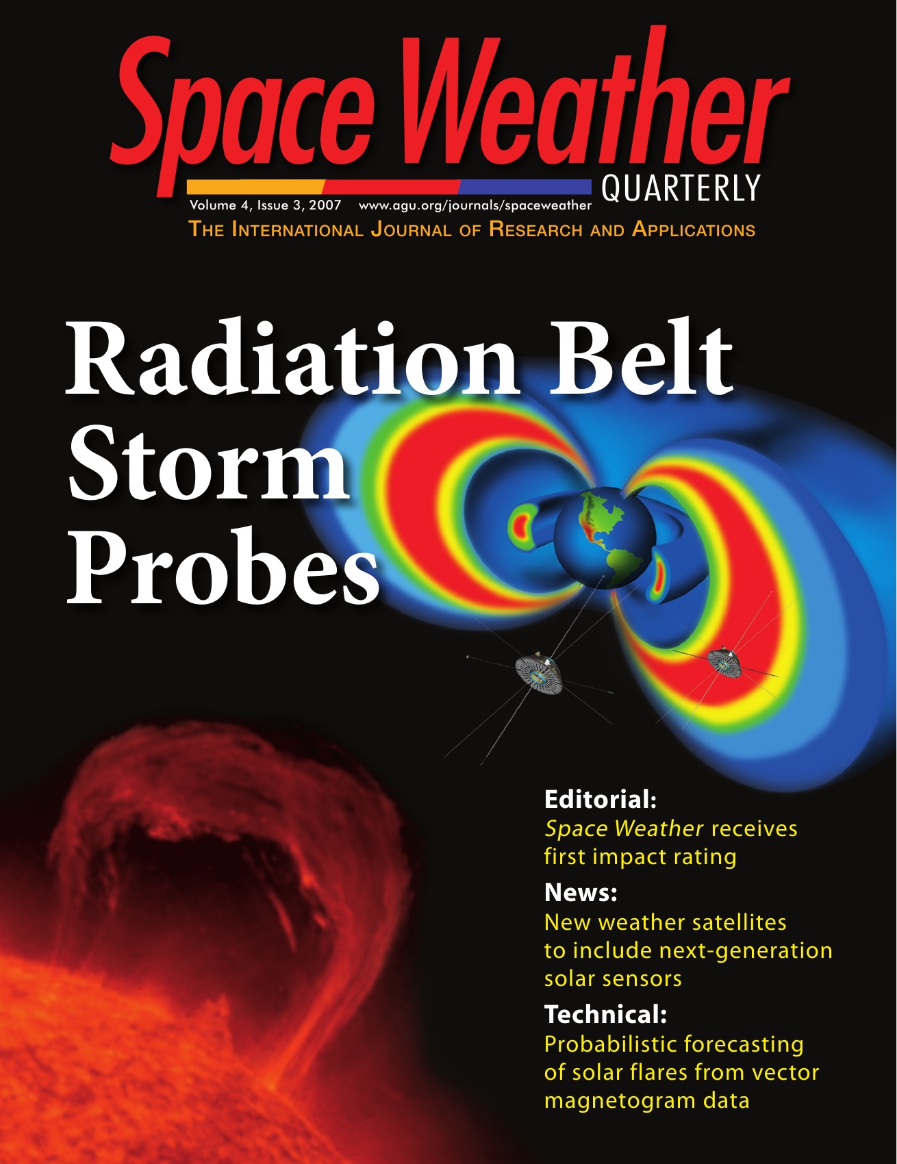 Space Weather Quarterly cover for Radiation Belt Storm Probes